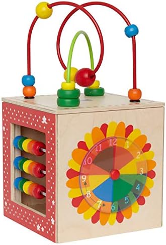 תיבת הגילוי של Hape | מרכז הפעילות Play Cube | 5-1 לומד צעצוע פאזל לפעוטות | מבוך חינוכי חמש צדדי